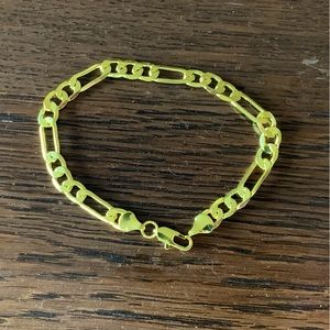 8.5” Long 7mm Wide 24k Gold Electroplated Bracelet (Unisex)